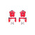 Power Stop 00-06 Audi TT Quattro (w/Non Vented Rotors Only) Rear Red Calipers w/Brackets - Pair - S2574