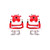 Power Stop 01-03 Acura CL Front Red Calipers w/Brackets - Pair - S2584