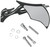 PRO-ONE PERF.MFG. Mirror - Flame - Side View - Milled - Oblong - Black/Chrome - Right [104230B]