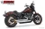 Freedom HD03625: Independence Staggered Duals, Chrome / Slash / Solid Gold. Configuration illustration; motorcycle/reference code may differ.