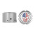 Figurati FD24-FAC-SS Harley-Davidson Stainless-Steel Custom Front Axle Nut Covers Red White and Blue American Flag Skull