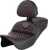 SADDLEMEN 808-07B-189B4 Honeycomb Roadsofa™ Seat - Honeycomb Red Stitch with Backrest FLH/FLT '08-'23