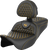 SADDLEMEN 808-07B-189B7 Honeycomb Roadsofa™ Seat - Honeycomb Gold Stitch with Backrest FLH/FLT '08-'23