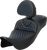 SADDLEMEN 808-07B-190B1 Honeycomb Roadsofa™ Seat - Honeycomb Blue Stitch with Backrest Extended Reach FLH/FLT '08-'24