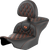SADDLEMEN 823-07-182B3 Roadsofa™ Lattice Stitch Seat - with Backrest Lattice Stitch Orange Stitch FLTR/FLHX '23-'24
