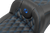 SADDLEMEN 823-07-20701 Roadsofa™ Extended Reach Seat - without Backrest Lattice Stitch Blue Stitch FLTR/FLHX '23-'24