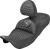 SADDLEMEN 808-07B-190B5 Extended Reach RoadSofa™ Seat - Honeycomb Silver Stitch with Backrest FLH/FLT '08-'25