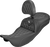 SADDLEMEN 808-07B-207B6 Roadsofa™ Carbon Fiber Seat - Lattice White Stitch With Backrest FL '08-'25