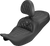 SADDLEMEN 808-07B-206B2 Roadsofa™ Carbon Fiber Seat - Lattice Gray Stitch With Backrest FLH/FLT '08-'25