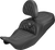 SADDLEMEN 808-07B-206B5 Roadsofa™ Carbon Fiber Seat - Lattice Silver Stitch With Backrest FLH/FLT '08-'25