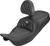 SADDLEMEN 808-07B-206B6 Roadsofa™ Carbon Fiber Seat - Lattice White Stitch With Backrest FLH/FLT '08-'25