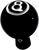 JOKER MACHINE 02-59 Billet Choke Cable Knob — Eight Ball - Eight Ball Black