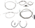 LA CHOPPERS LA-8211KT2-13 Complete Stainless Braided Handlebar Cable/Brake Line Kit - 12"-14" Handlebars - '12-'17 FXDB/C - 12"-14" Handlebars '12-'17 FXDB/C