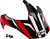 GMAX G011081 VISOR VERTICAL BLACK/RED W/SCREWS GM-11