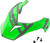 GMAX G011102 VISOR W/SCREWS TRAPPER GREY/NEON GREEN GM-11S