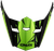 GMAX G0465222 YOUTH MX-46Y UNSTABLE VISOR MATTE BLACK/GREEN YS-YL
