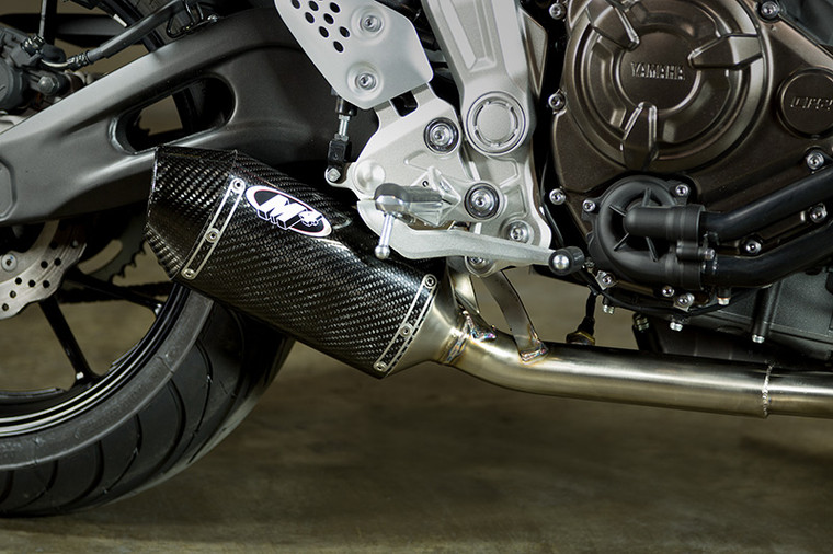 M4 YA6714 CARBON FIBER CF SLIP ON SO EXHAUST YAMAHA FZ-07 MT-07 14-19