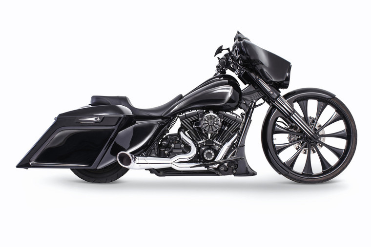 Freedom HD00846 Cat Delete Chrome 2:1 Turnout Slash Tip Exhaust FL M8 17-25 Touring Road & Street Glides Freedom HD00846 Cat Delete Chrome 2:1 Turnout Slash Tip Exhaust FL M8 17-25 Touring Road & Street Glides