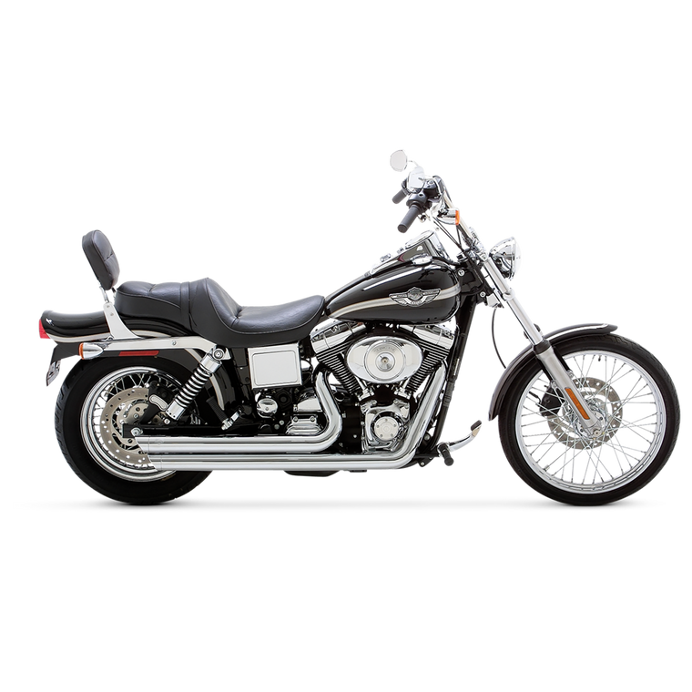 VANCE & HINES 17911 CHROME BIG SHOTS STAGGERED EXHAUST DYNA 92-05