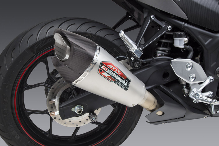 Yoshimura 13320BP523 AT2 Stainless Slip-on Exhaust R3 MT03 15-22