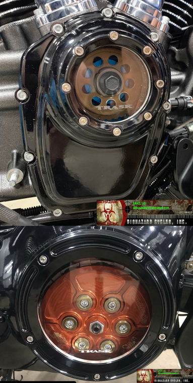 TRASK TM-0041SET Black & Clear Assault Cam & Derby cover set M8 18-24
Tm-0041bk & TM-018bk