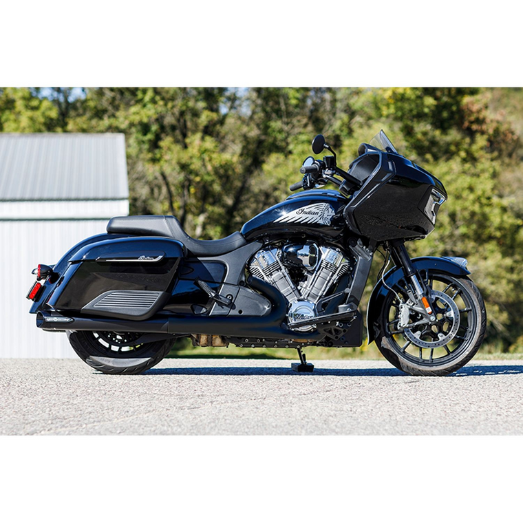 S&S 550-1075 BLACK Broadhead Slip-On Mufflers Slash-Cut End CHALLENGER CHIEFTAIN