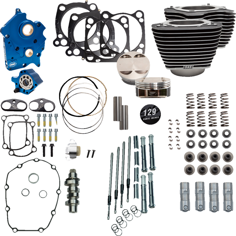 S&S 310-1223  129" Big Bore Kit black highlight Oil cooled M8 S&S 310-1223  129" Big Bore Kit black highlight Oil cooled M8
