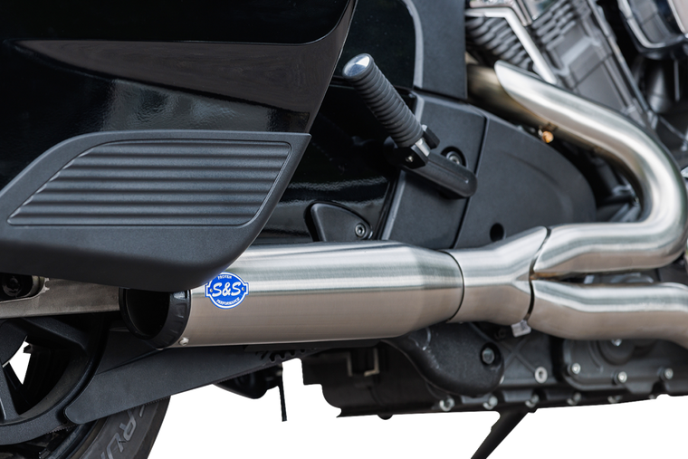 S&S 550-1082 2:1 Brushed Stainless RACE cat delete full exhaust Challenger Pursuit S&S 550-1082 2:1 Brushed Stainless RACE cat delete full exhaust Challenger Pursuit