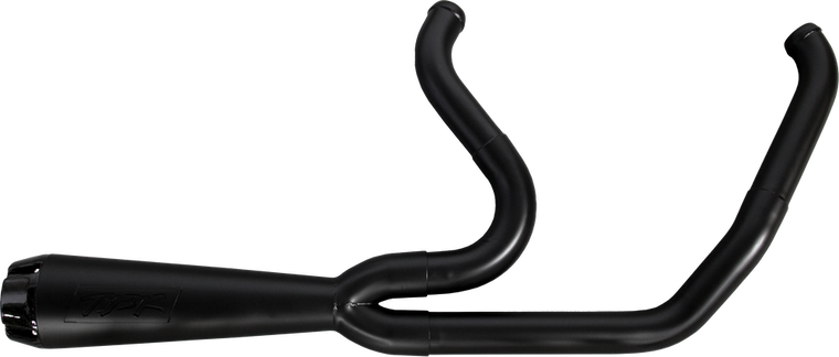 Two Bros 005-5210199-B 2:1 Black shorty Carbon tip Softail tc 99-17