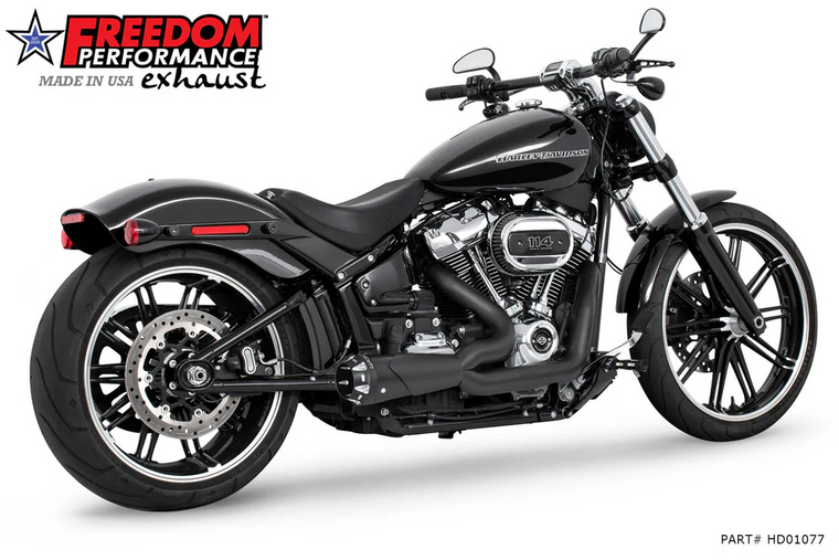 Freedom Performance HD01082 2:1 shorty Outlaw Black w black Sculpted tip Harley m8 softail 18-24 Freedom Performance HD01082 2:1 shorty Outlaw Black w black Sculpted tip Harley m8 softail 18-24