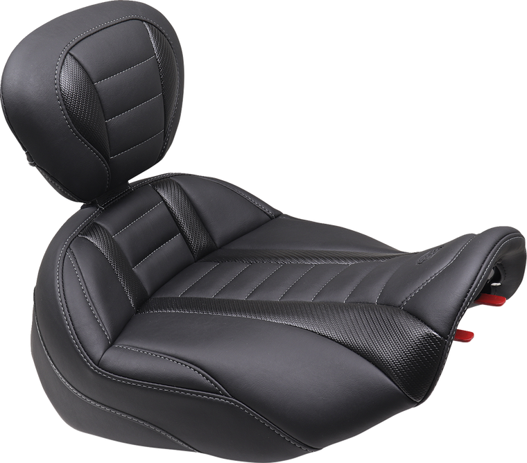 Mustang 89401GM Deluxe Touring Seat & Backrest GunMetal Road Street Glide 24-25