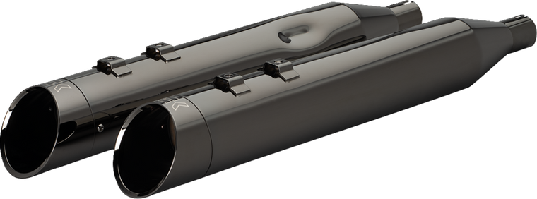 Khrome Werks 211935 4.5"Black Chrome Eclipse Exhaust Mufflers Edge tip FL m8 17-24 Khrome Werks 211935 4.5"Black Chrome Eclipse Exhaust Mufflers Edge tip FL m8 17-24