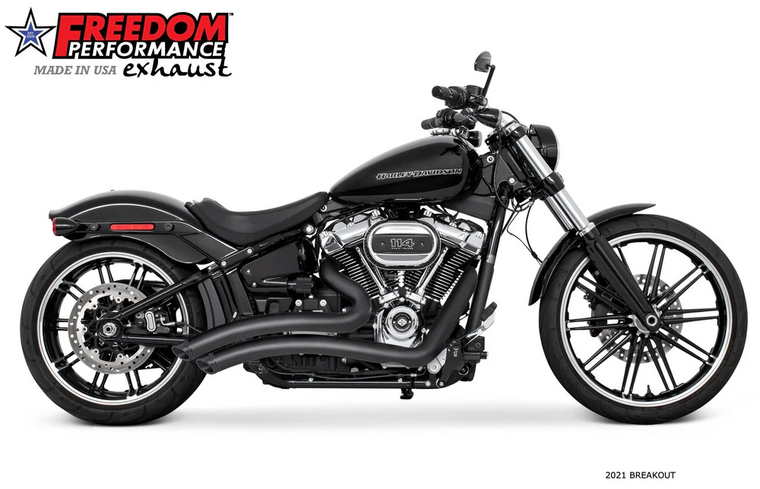 Freedom HD00893 Pitch Black Sharp Curve Radius Full Exhaust Softail m8 18-24 Freedom HD00893 Pitch Black Sharp Curve Radius Full Exhaust Softail m8 18-24