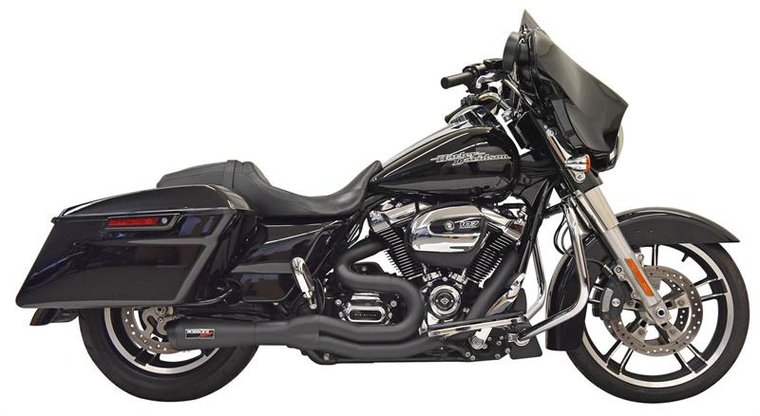 Bassani 1F62B Mid Length System with Megaphone for 09-16 Bagger Black