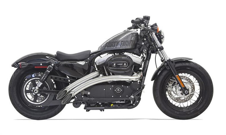 Bassani 1X2FC Chrome Sweeper Radius Exhaust System w/Chrome Heat Shields Bassani 1X2FC Chrome Sweeper Radius Exhaust System w/Chrome Heat Shields