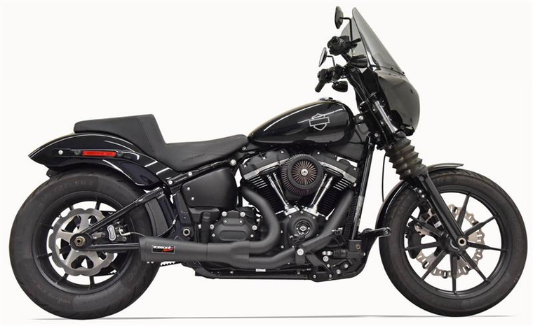 Bassani 1S73RBE Short "Ripper" 2 into 1 Black for 2018-2024 Softail Street Bob, Lowrider, Slim, & Fat Bob 49 State Version Bassani 1S73RBE Short "Ripper" 2 into 1 Black for 2018-2024 Softail Street Bob, Lowrider, Slim, & Fat Bob 49 State Version