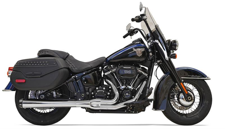 Bassani 1S91R 2 into 1 Chrome Touring Exhaust System for 2018-23 Softail Heritage Deluxe and Sport Glide Bassani 1S91R 2 into 1 Chrome Touring Exhaust System for 2018-23 Softail Heritage Deluxe and Sport Glide