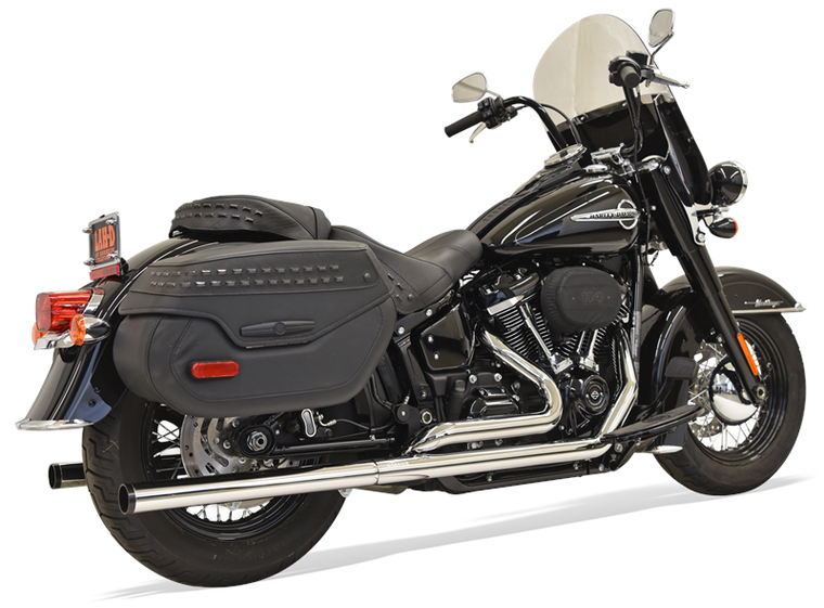 Bassani 1S96P Chrome Duals with 2.25" Straight Mufflers for 2018-2021 Softail Heritage and Deluxe Bassani 1S96P Chrome Duals with 2.25" Straight Mufflers for 2018-2021 Softail Heritage and Deluxe