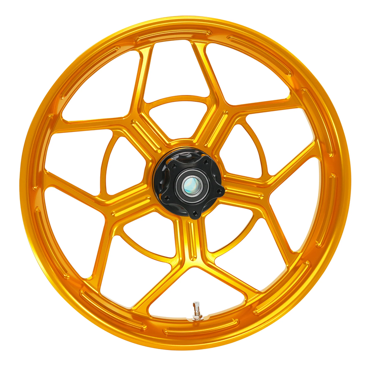 Arlen Ness 71-583 18 x 5.5 Speed 5 Forged Wheels, Gold