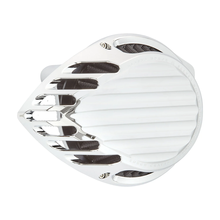 Arlen Ness RC-600-004 Rough Crafts? Finned Air Cleaner, Chrome 17-2023 M8 Models