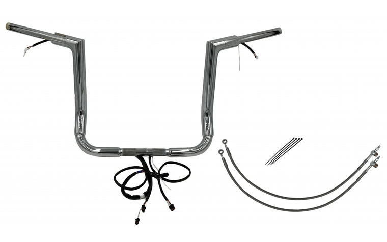 Fat Baggers 601214 EZ Install Wired Handlebars 1-1/2" Flat Top 14" Chrome Fat Baggers 601214 EZ Install Wired Handlebars 1-1/2" Flat Top 14" Chrome