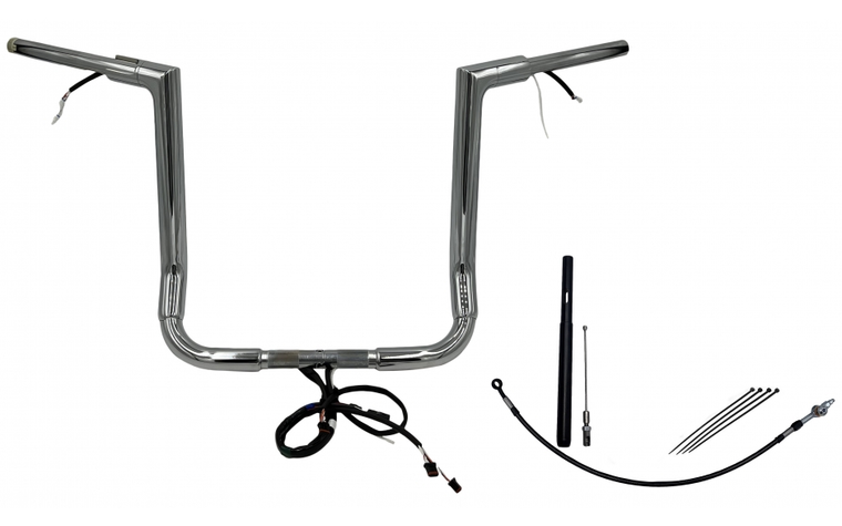 Fat Baggers 612016 EZ Install Wired Handlebars 1-1/2" Flat Top 16" Chrome Fat Baggers 612016 EZ Install Wired Handlebars 1-1/2" Flat Top 16" Chrome