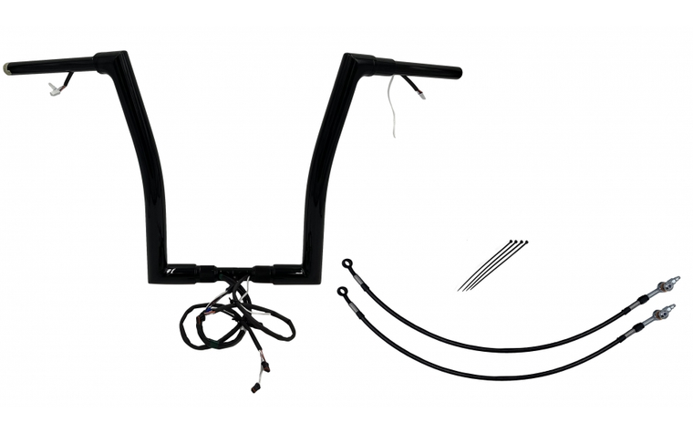 Fat Baggers 602316-B EZ Install Wired Handlebars 1-1/2" Flat Top 16" Black