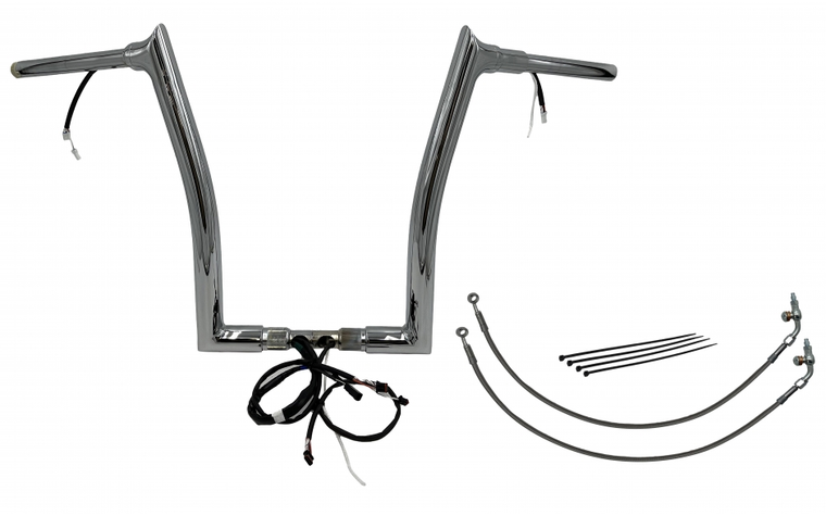 Fat Baggers 801316 EZ Install Wired Handlebars 1-1/2" Pointed Top 16" Chrome Fat Baggers 801316 EZ Install Wired Handlebars 1-1/2" Pointed Top 16" Chrome