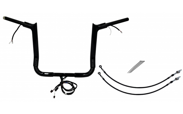 Fat Baggers 802214-B EZ Install Wired Handlebars 1-1/2" Pointed Top 14" Black