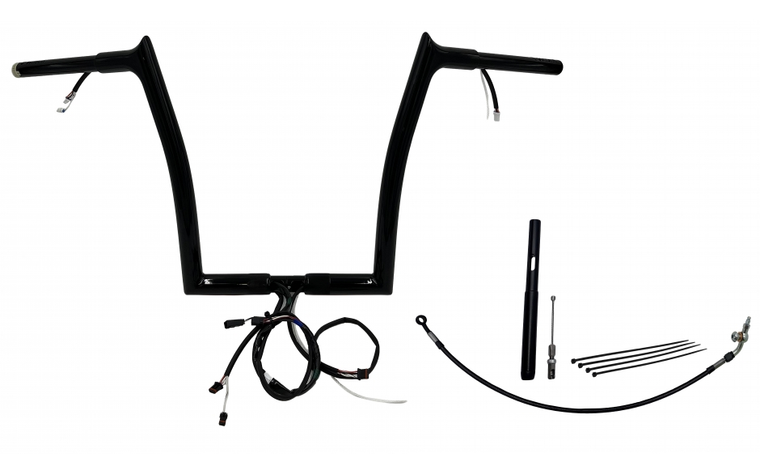 Fat Baggers 912914-B EZ Install Wired Handlebars 1-1/4" Pointed Top 14" Black