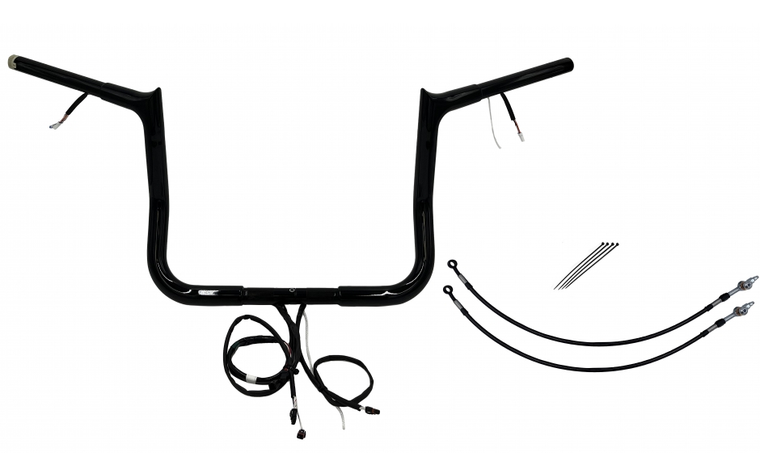Fat Baggers 902212-B EZ Install Wired Handlebars 1-1/4" Pointed Top 12" Black