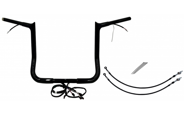 Fat Baggers 902214-B EZ Install Wired Handlebars 1-1/4" Pointed Top 14" Black