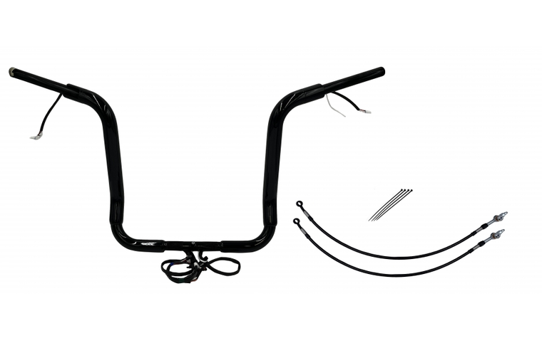 Fat Baggers 801516-B EZ Install Wired Handlebars 1-1/2" Round Top 16" Black