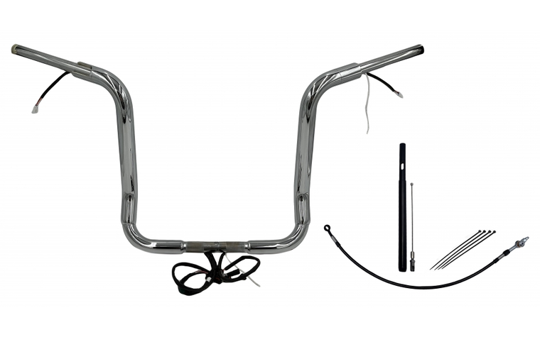 Fat Baggers 812416 EZ Install Wired Handlebars 1-1/2" Round Top 16" Chrome